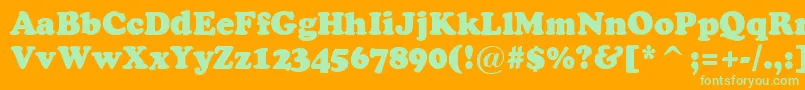 ACooperblack Font – Green Fonts on Orange Background