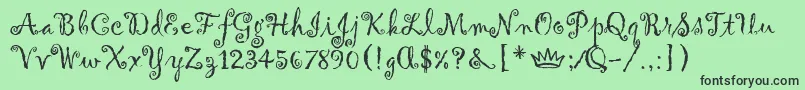 GigiLetPlain.1.0 Font – Black Fonts on Green Background