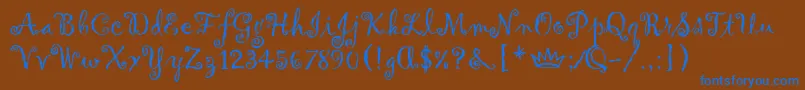 GigiLetPlain.1.0 Font – Blue Fonts on Brown Background