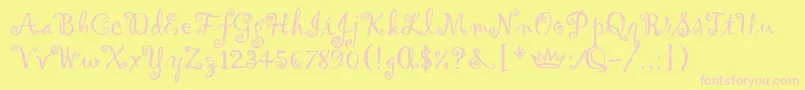 GigiLetPlain.1.0 Font – Pink Fonts on Yellow Background