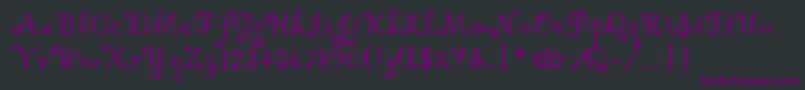 Czcionka GigiLetPlain.1.0 – fioletowe czcionki na czarnym tle