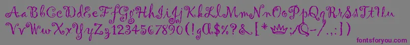 GigiLetPlain.1.0 Font – Purple Fonts on Gray Background