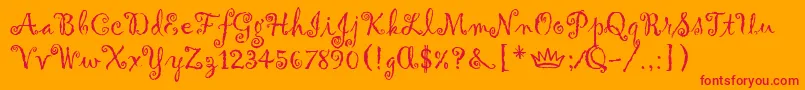 GigiLetPlain.1.0 Font – Red Fonts on Orange Background