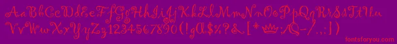 GigiLetPlain.1.0 Font – Red Fonts on Purple Background