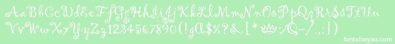 GigiLetPlain.1.0 Font – White Fonts on Green Background