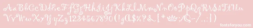 GigiLetPlain.1.0-Schriftart – Weiße Schriften auf rosa Hintergrund