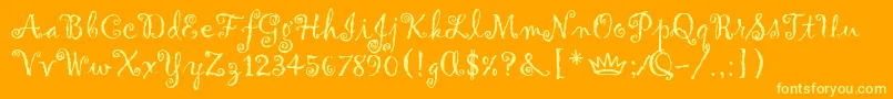 GigiLetPlain.1.0 Font – Yellow Fonts on Orange Background