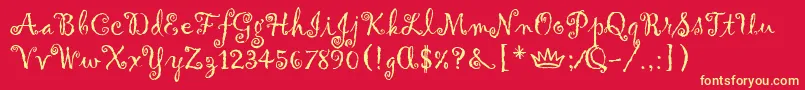 GigiLetPlain.1.0 Font – Yellow Fonts on Red Background