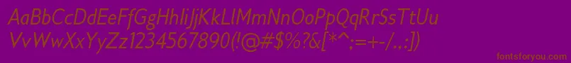 Gilliusadfno2Conditalic Font – Brown Fonts on Purple Background