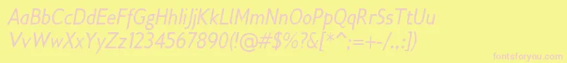 Gilliusadfno2Conditalic-fontti – vaaleanpunaiset fontit keltaisella taustalla
