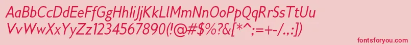 Gilliusadfno2Conditalic-Schriftart – Rote Schriften auf rosa Hintergrund