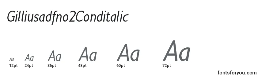 Размеры шрифта Gilliusadfno2Conditalic