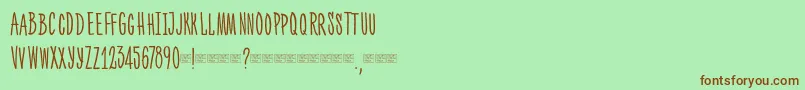 Ph300condcaps Font – Brown Fonts on Green Background