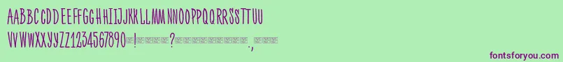 Ph300condcaps Font – Purple Fonts on Green Background