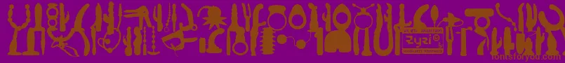 WcZyziBta Font – Brown Fonts on Purple Background