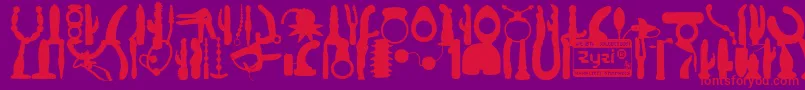 WcZyziBta Font – Red Fonts on Purple Background