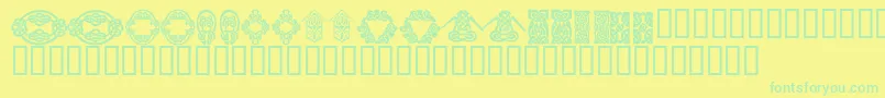 KrKelticFive-fontti – vihreät fontit keltaisella taustalla