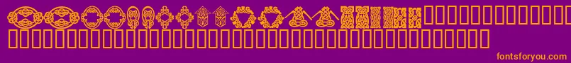 Saiba mais sobre a fonte KrKelticFive Fonte KrKelticFive – fontes laranjas em um fundo violeta