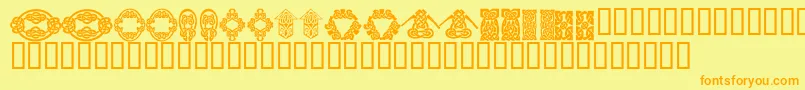 More about KrKelticFive Font KrKelticFive Font – Orange Fonts on Yellow Background