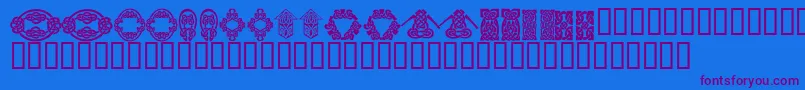 KrKelticFive Font – Purple Fonts on Blue Background