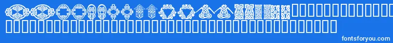 KrKelticFive Font – White Fonts on Blue Background