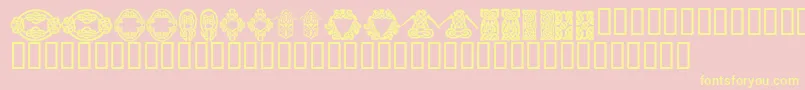 Weitere Informationen zur KrKelticFive-Schriftart KrKelticFive-Schriftart – Gelbe Schriften auf rosa Hintergrund