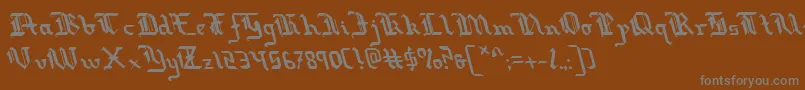 フォントRedcoatLeftalic – 茶色の背景に灰色の文字