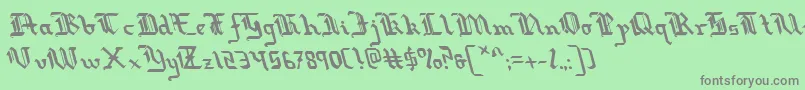 フォントRedcoatLeftalic – 緑の背景に灰色の文字