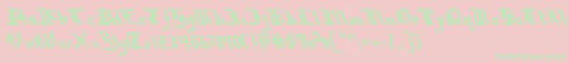 RedcoatLeftalic Font – Green Fonts on Pink Background