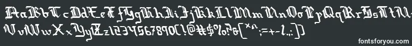 フォントRedcoatLeftalic – 黒い背景に白い文字