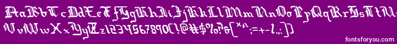 RedcoatLeftalic Font – White Fonts on Purple Background