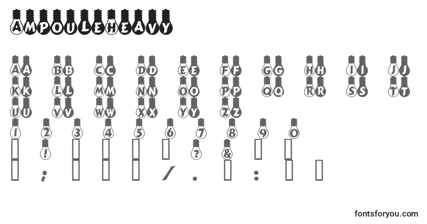 AmpouleHeavyフォント–アルファベット、数字、特殊文字