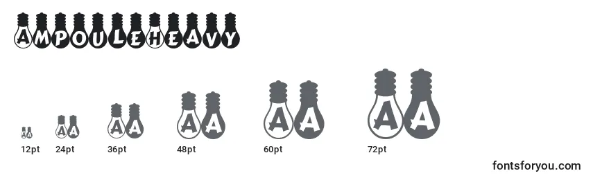 Tamaños de fuente AmpouleHeavy