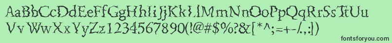 Fenderbenderssk Font – Black Fonts on Green Background