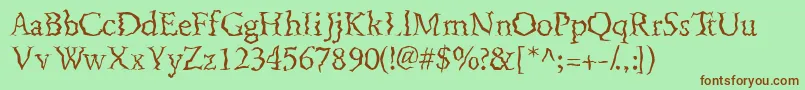 Fenderbenderssk Font – Brown Fonts on Green Background