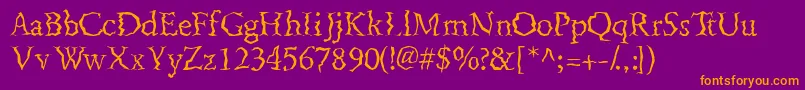 Fenderbenderssk Font – Orange Fonts on Purple Background