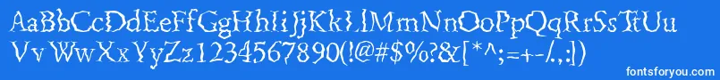 Fenderbenderssk Font – White Fonts on Blue Background