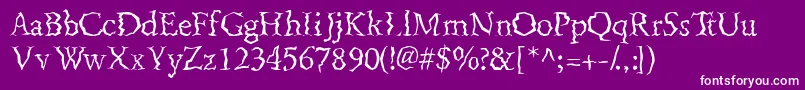 Fenderbenderssk Font – White Fonts on Purple Background