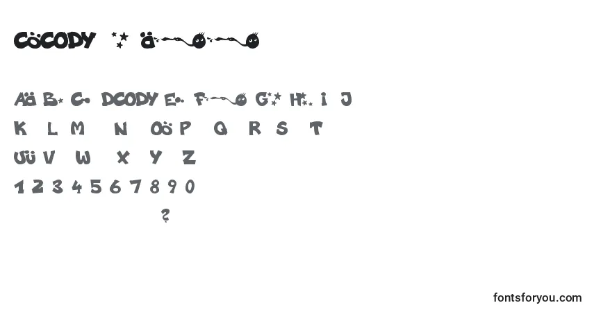 Czcionka Codygraff – alfabet, cyfry, specjalne znaki