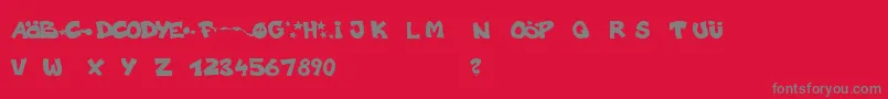 フォントCodygraff – 赤い背景に灰色の文字