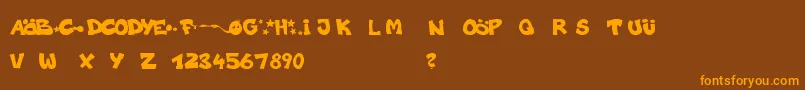 Codygraff-Schriftart – Orangefarbene Schriften auf braunem Hintergrund