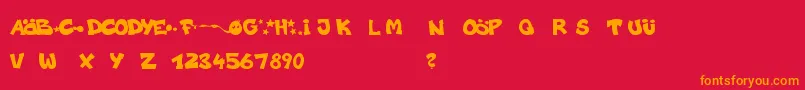 Codygraff Font – Orange Fonts on Red Background