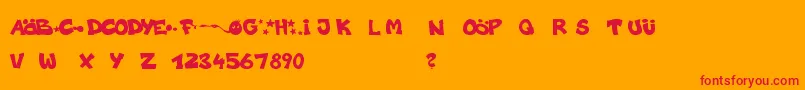 Codygraff Font – Red Fonts on Orange Background