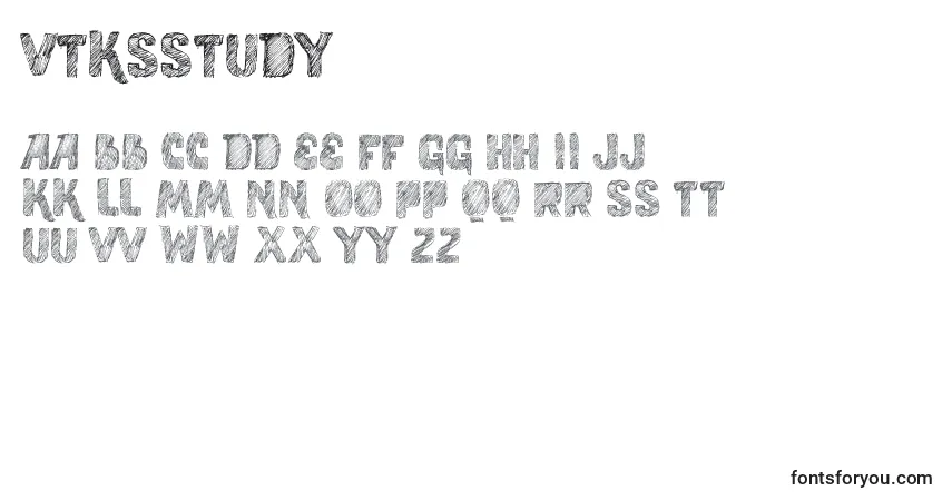 Schriftart VtksStudy – Alphabet, Zahlen, spezielle Symbole