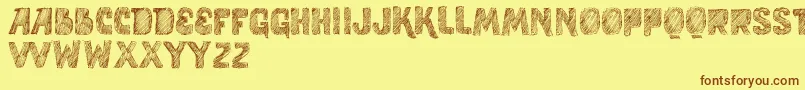 VtksStudy Font – Brown Fonts on Yellow Background