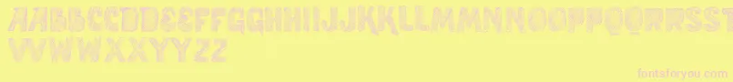 VtksStudy Font – Pink Fonts on Yellow Background