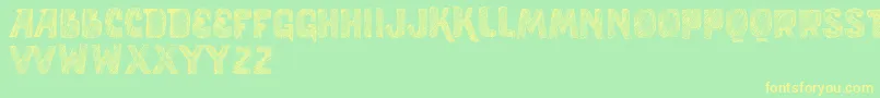 VtksStudy Font – Yellow Fonts on Green Background