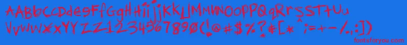 Diediedie Font – Red Fonts on Blue Background