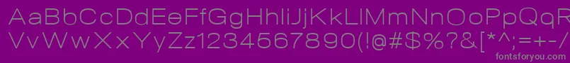 NeogramLightextd-Schriftart – Graue Schriften auf violettem Hintergrund