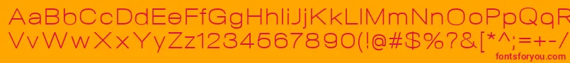 フォントNeogramLightextd – オレンジの背景に赤い文字
